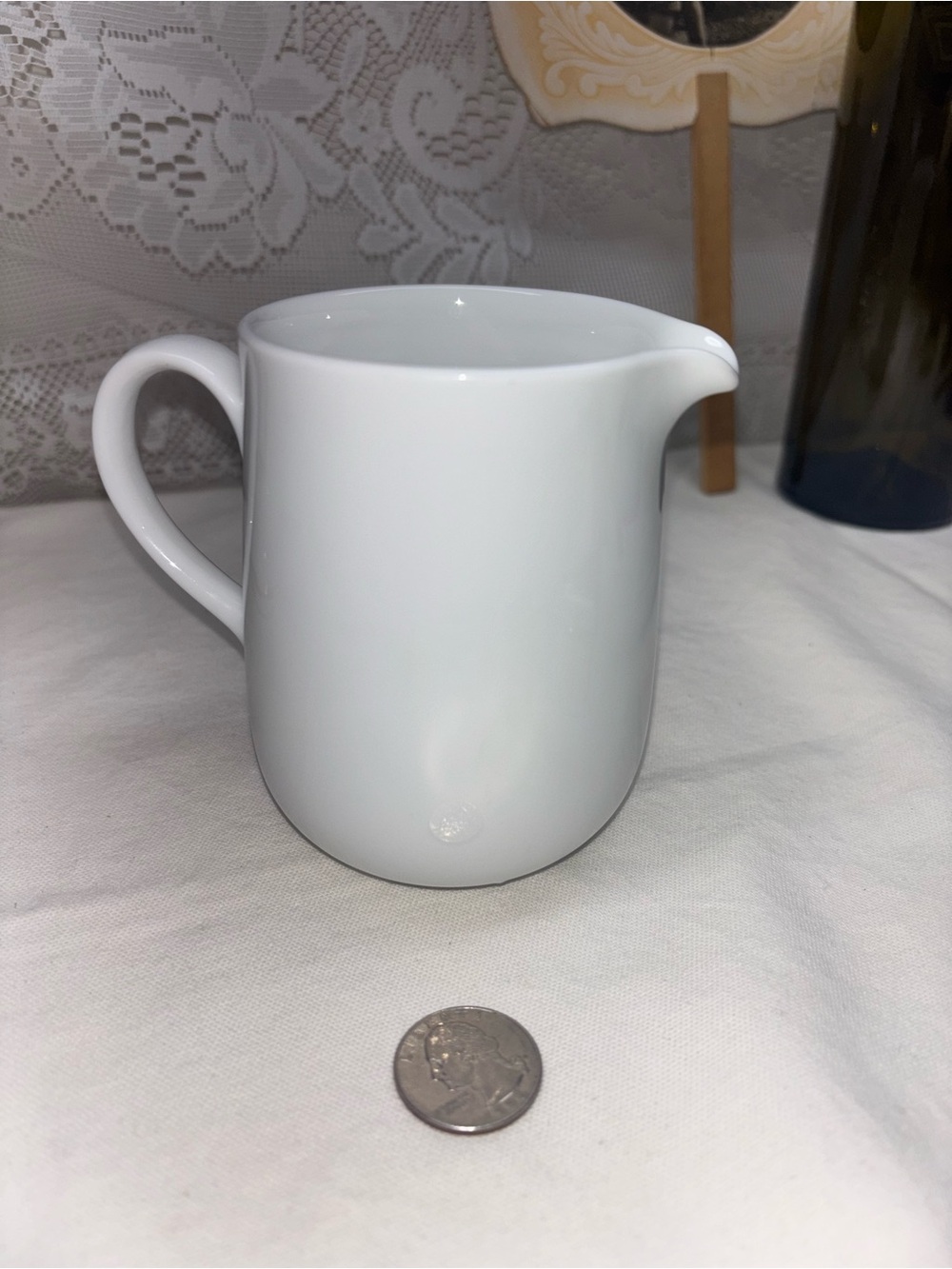 Corningware White Ceramic Small Pitcher with Logo Base